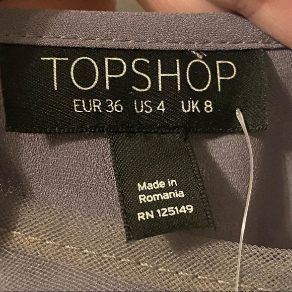 Topshop Gray Mesh Sheer Overlay Dress NWT US 4 #10J80K - Picture 12 of 15